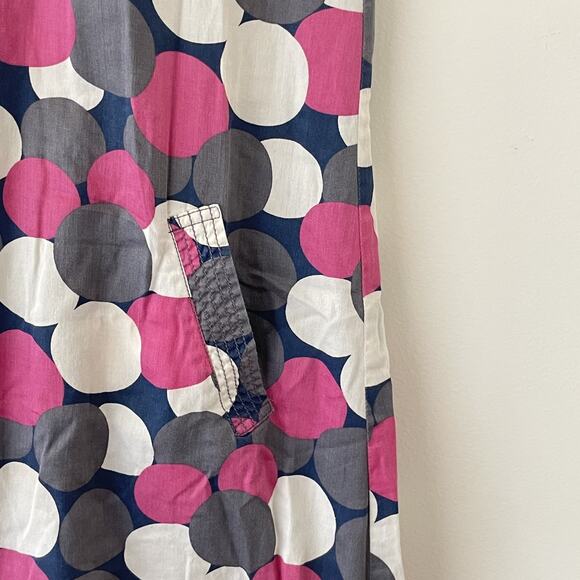 Mini Boden Cotton Dress Polka Dot Mod Print Pink Gray Blue Retro 60s Style 13-14 - Picture 5 of 8